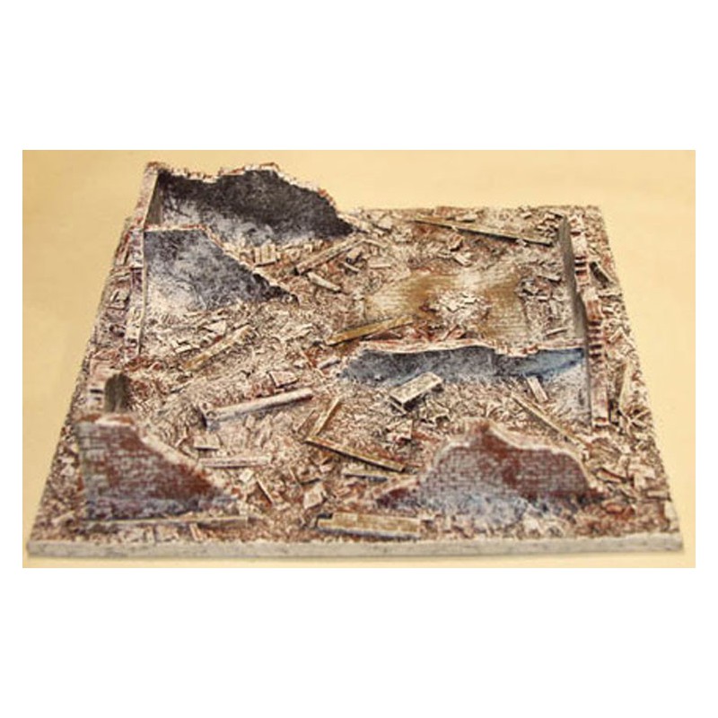 Maquette Diorama montéee et peinte RUINES Kursk enHIVER 20/25mm